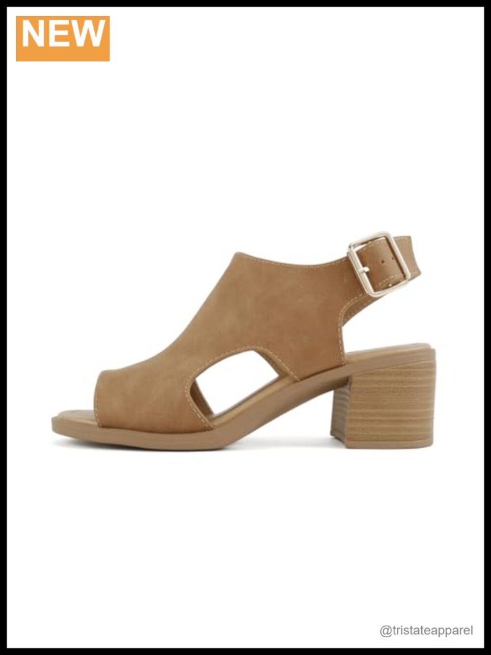 Peep Toe Laser Cut Caged Slingback Ankle Strap Low Block Heel Bootie